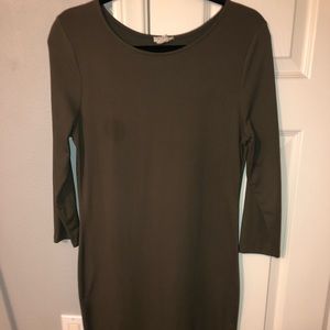 Long sleeve olive dress